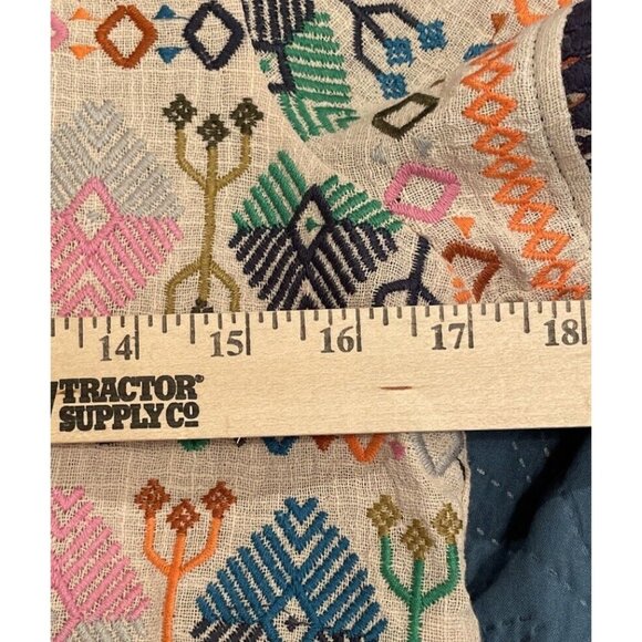 THML Women's Size Small Top Shirt Colorful Floral Embroidered Aztec Tribal Boho - Picture 7 of 9